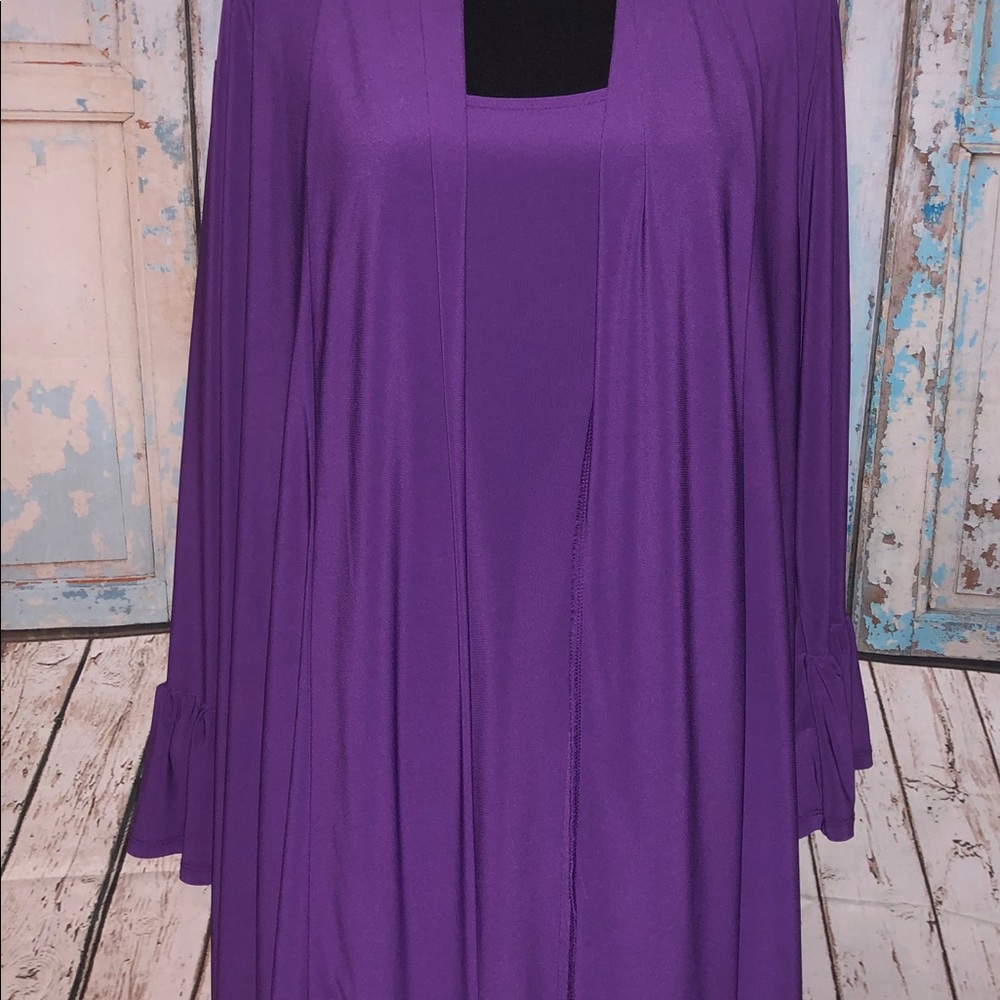 Slinky Brand from HSN purple pant suit size 1X